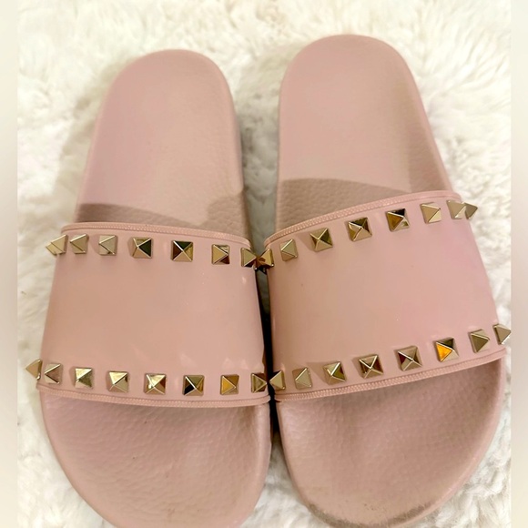 Authentic Valentino Rockstud Rubber Pool Slides Water Rose Pink 10US / 40EU - Picture 2 of 12